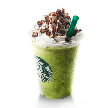 coffee with whipped cream and avocado syrup
